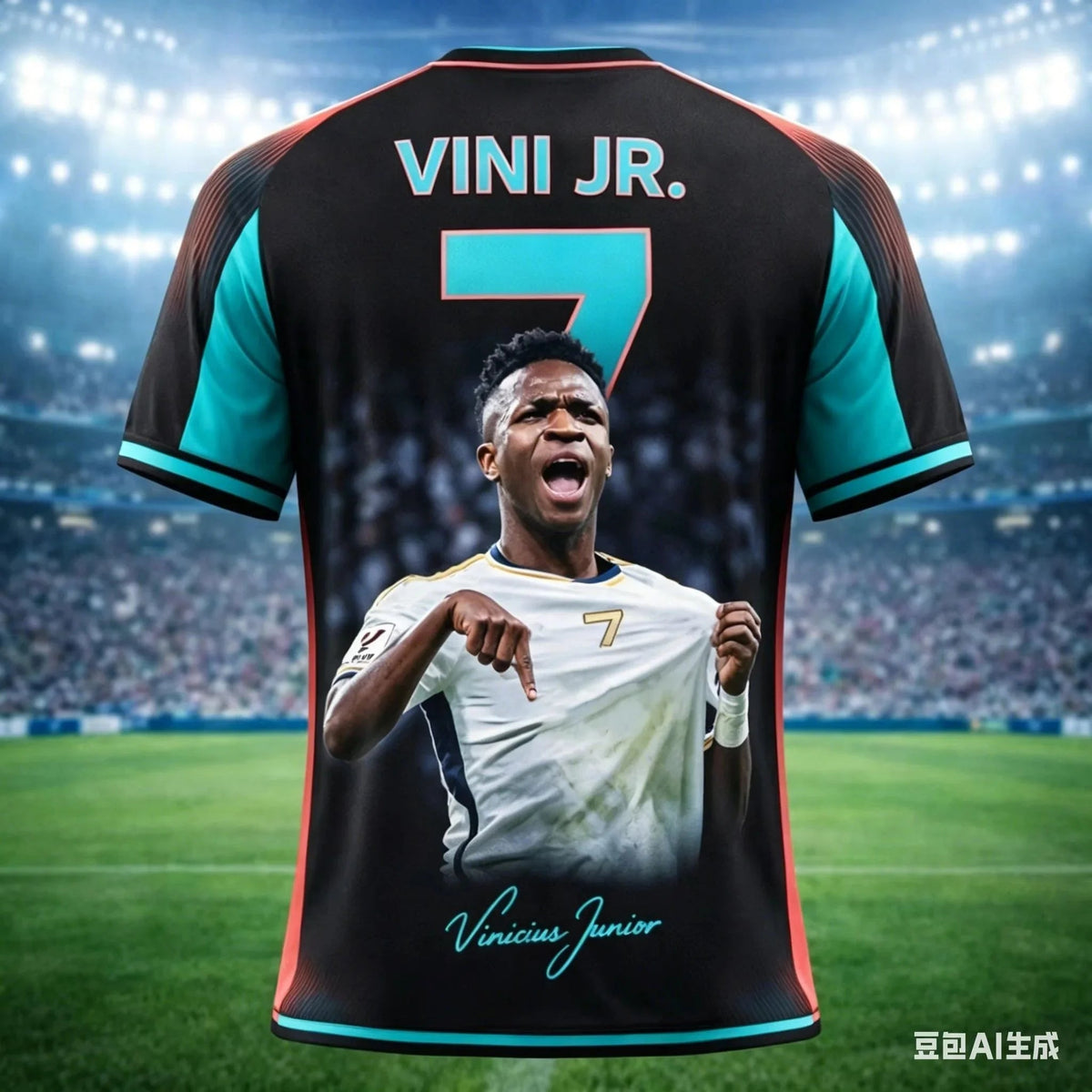 Vinícius Jr No.7 Purple & Black Fan T-Shirt