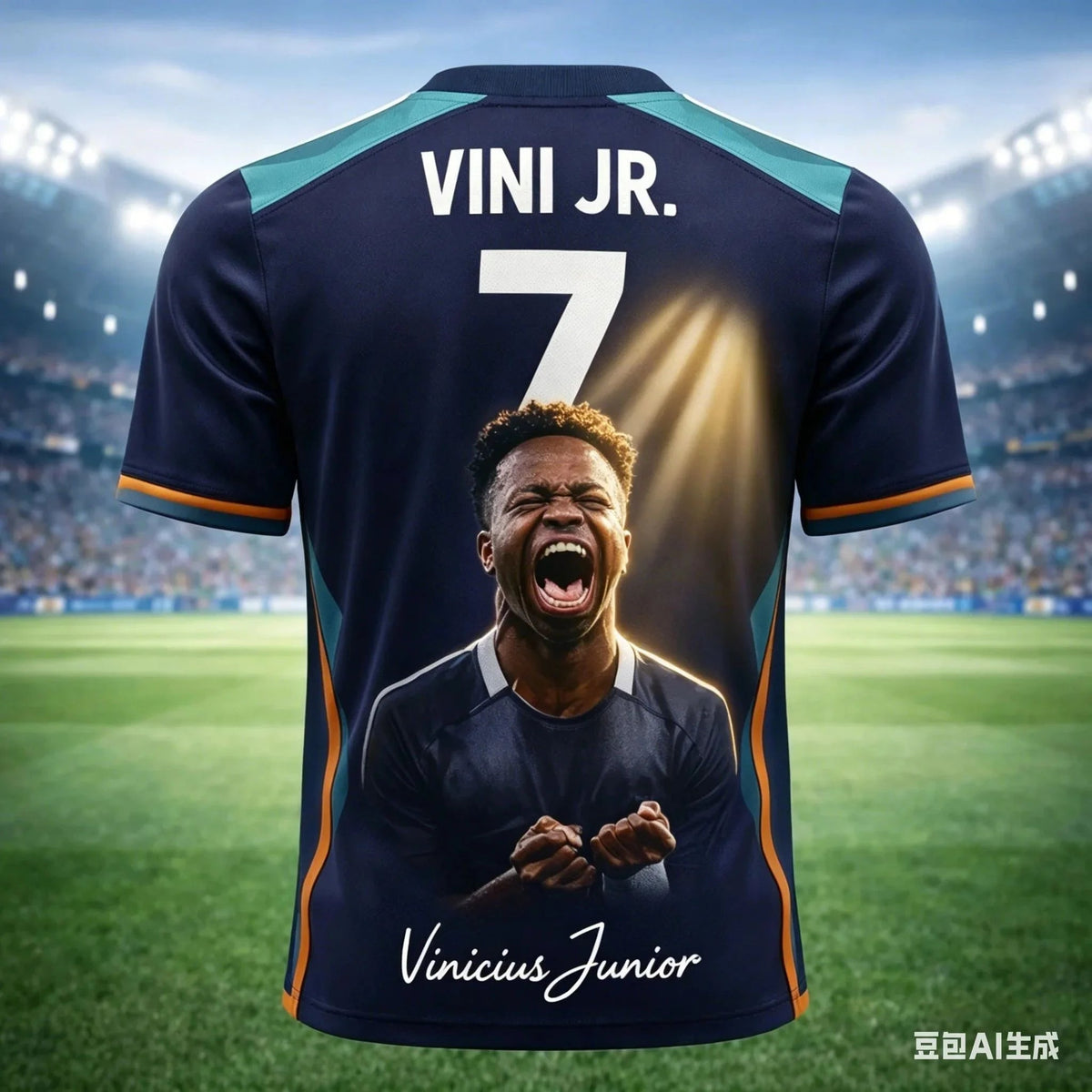 Vinícius Jr No.7 Purple & Black Fan T-Shirt