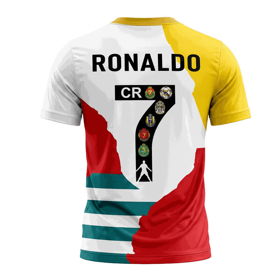 Ronaldo split-colour football fan T-shirt