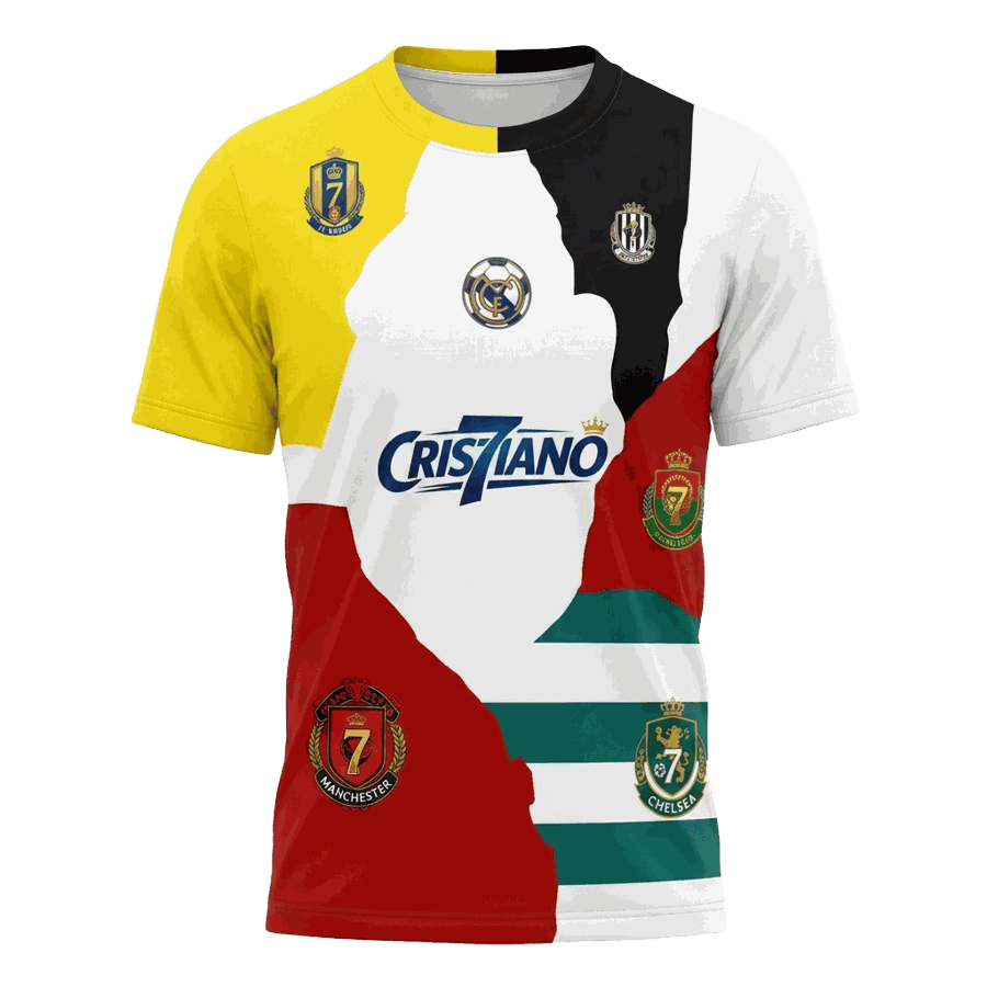 Ronaldo split-colour football fan T-shirt