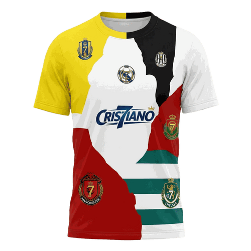 Ronaldo split-colour football fan T-shirt