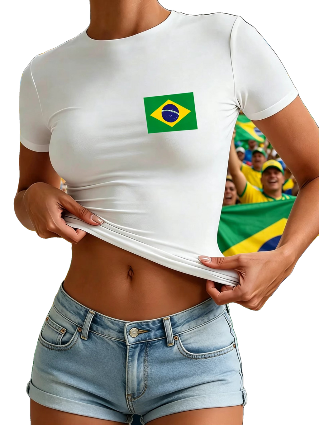 Brasil Women's Fitted Football T-Shirt