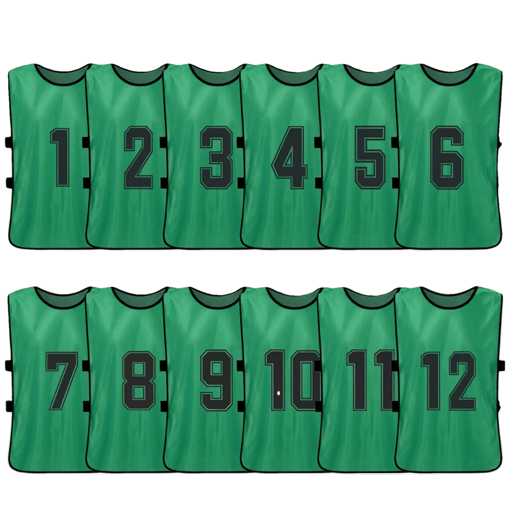 Numbered Football Training Bibs – 6 & 12 Piece Sets