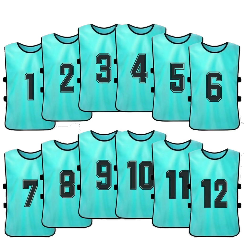 Numbered Football Training Bibs – 6 & 12 Piece Sets