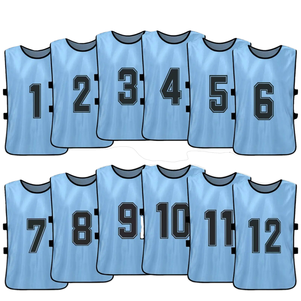 Numbered Football Training Bibs – 6 & 12 Piece Sets