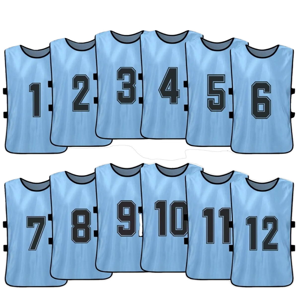 Numbered Football Training Bibs – 6 & 12 Piece Sets