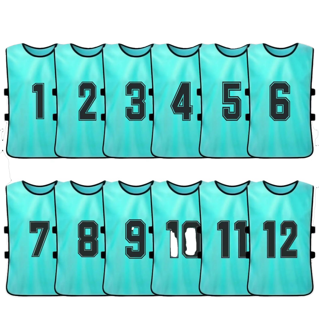 Numbered Football Training Bibs – 6 & 12 Piece Sets