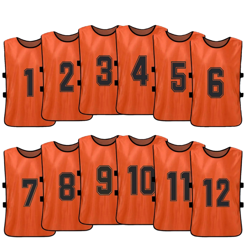 Numbered Football Training Bibs – 6 & 12 Piece Sets