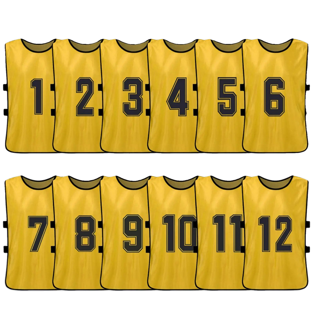 Numbered Football Training Bibs – 6 & 12 Piece Sets