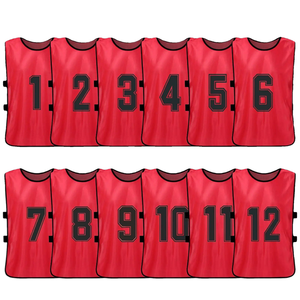 Numbered Football Training Bibs – 6 & 12 Piece Sets