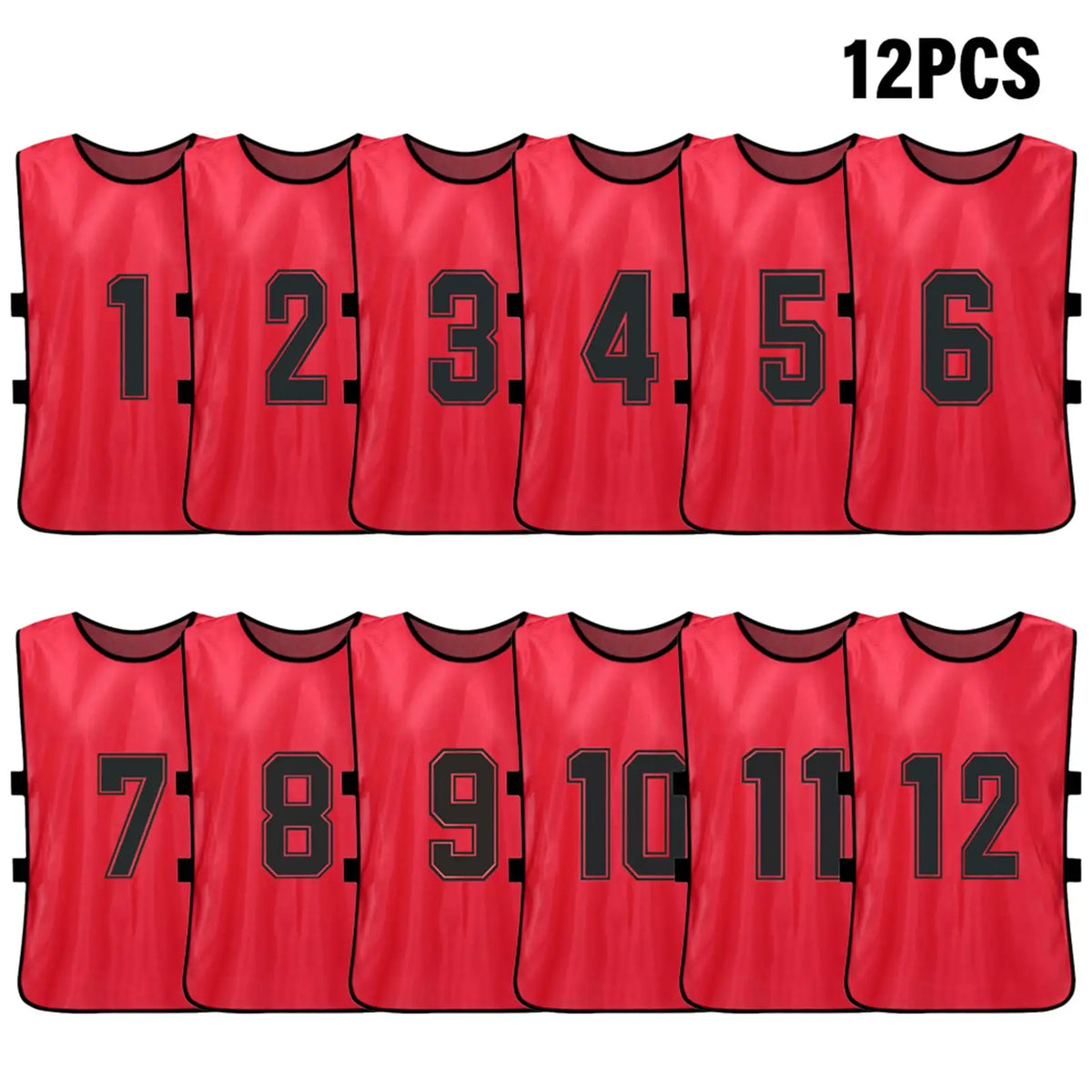 Numbered Football Training Bibs – 6 & 12 Piece Sets