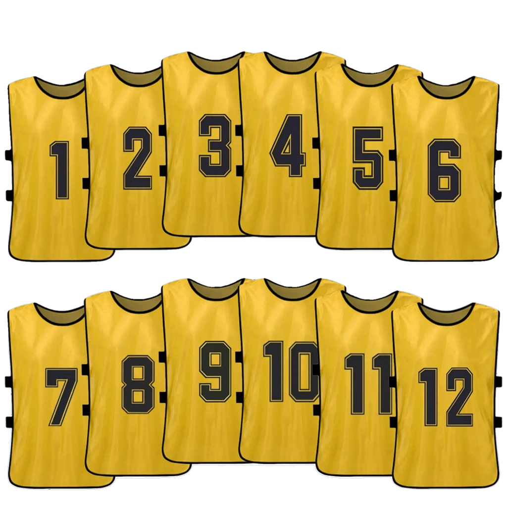Numbered Football Training Bibs – 6 & 12 Piece Sets