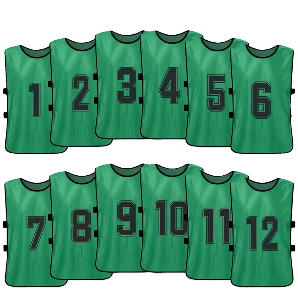 Numbered Football Training Bibs – 6 & 12 Piece Sets