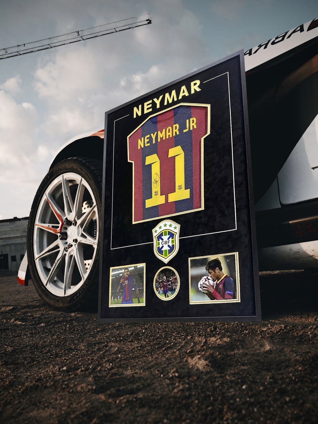 NEYMAR JR COLLECTOR'S EDITION FRAMED JERSEY — 70 × 100 CM