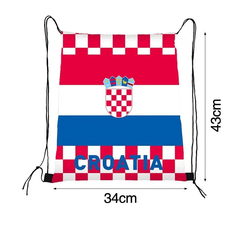 International Football Flag Drawstring Bag
