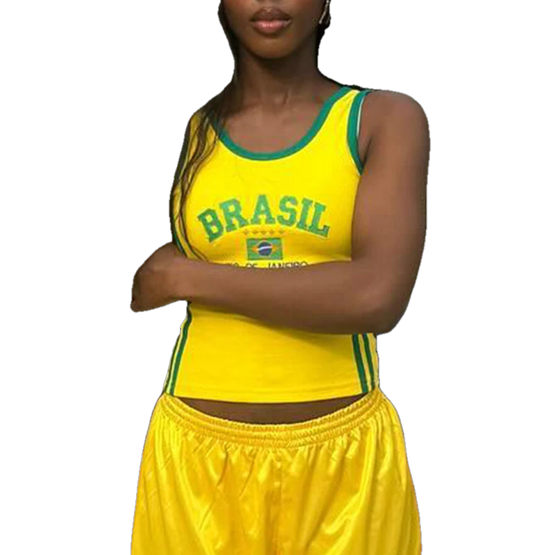 Women's Brazil Green Crop Top
