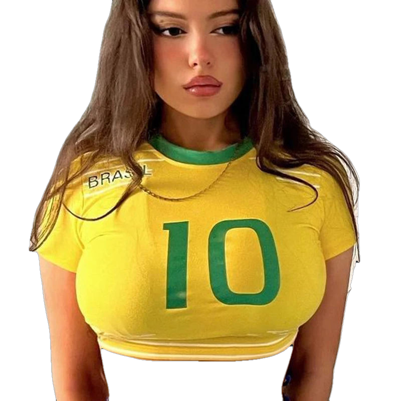 Women's Brazil Green Crop Top