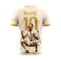 Kylian Mbappé No.10 Gold/White Football Fan T-Shirt