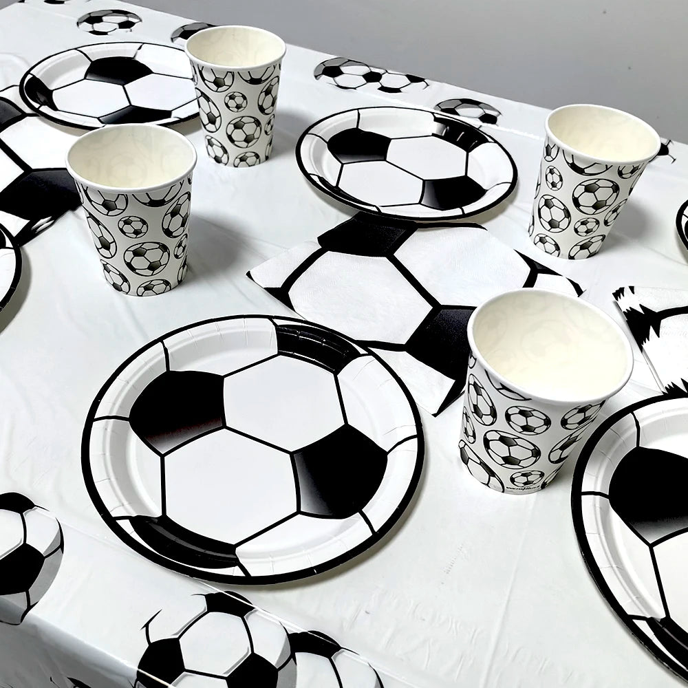 Football Party Decoration Set – Balloons, Tablecloths, Straws & Party Bags