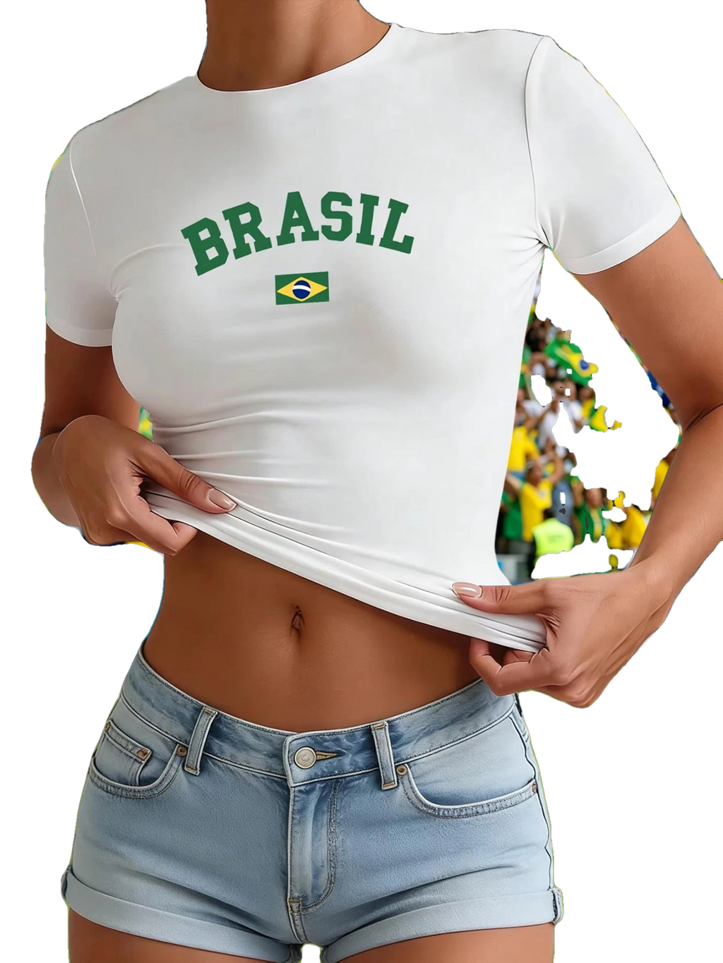 Brasil Women's Fitted Football T-Shirt