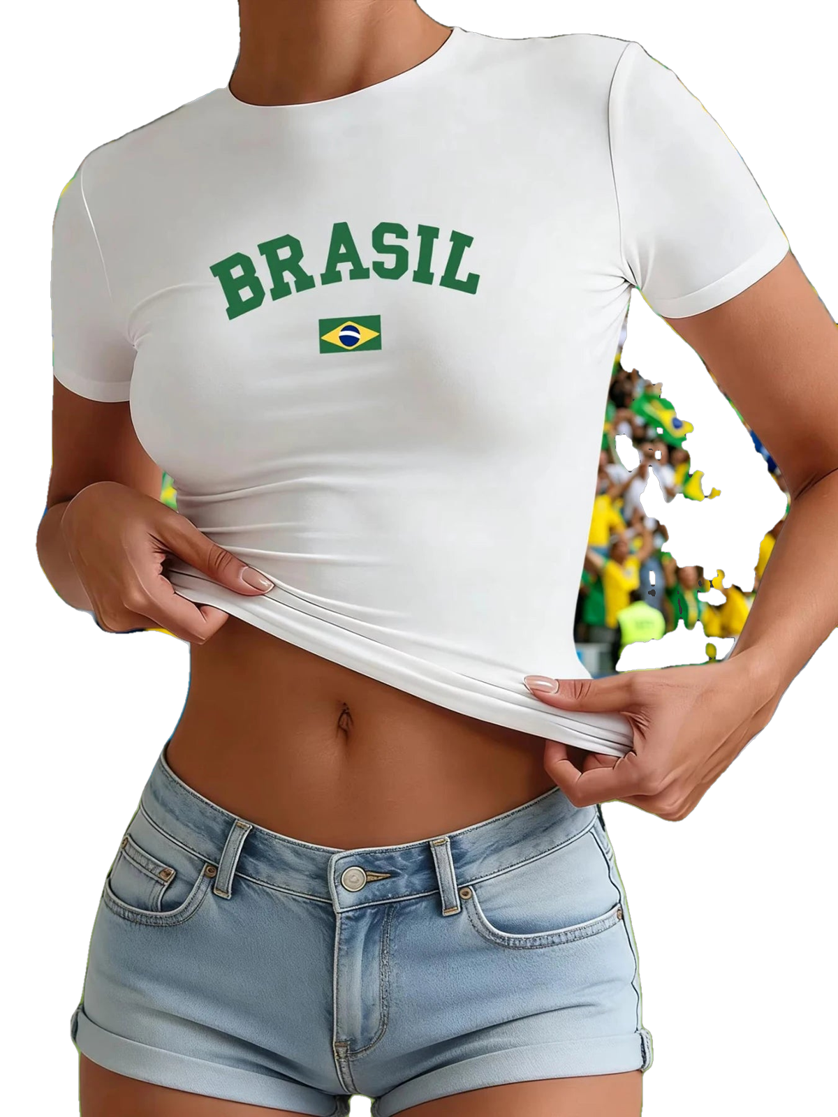 Brasil Women's Fitted Football T-Shirt