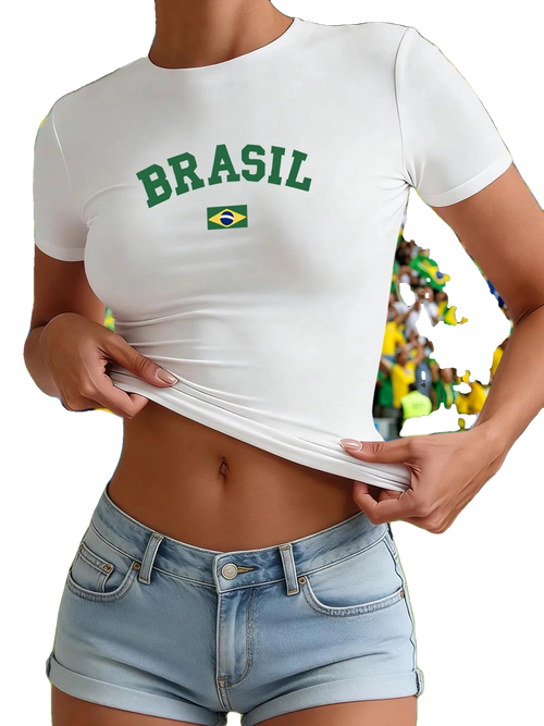 Brasil Women's Fitted Football T-Shirt