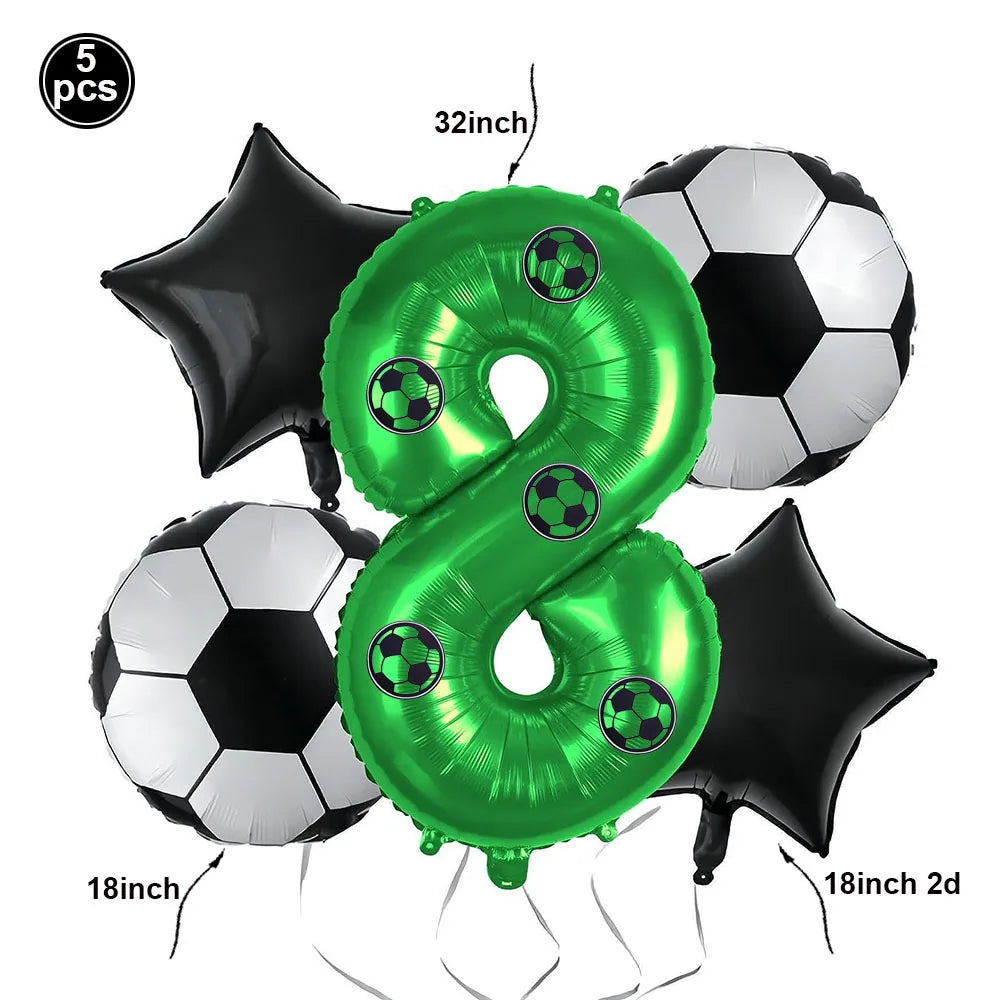 Football Party Decoration Set – Balloons, Tablecloths, Straws & Party Bags