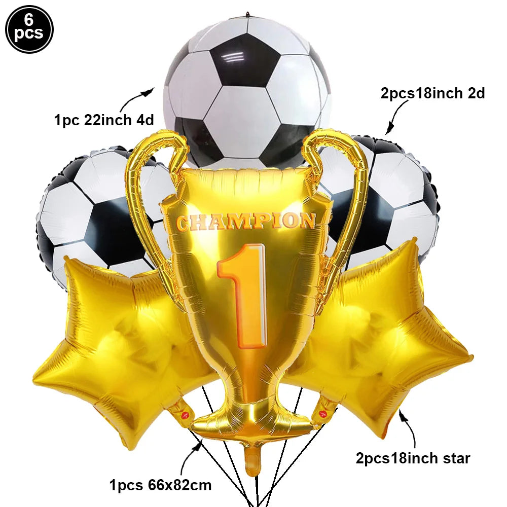 Giant Standing Football Trophy Foil Balloon – Champions Cup Party Decoration (UAE)