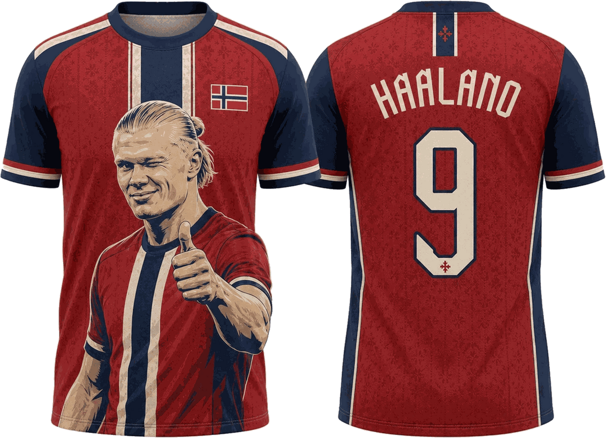 Kids Erling Haaland Football Fan T-Shirt – Ages 2–13