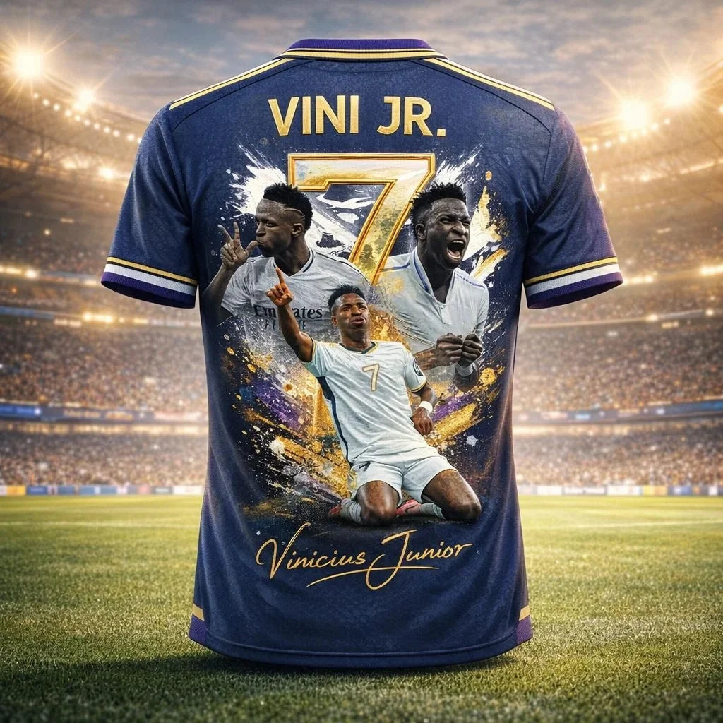 Vinícius Jr No.7 Purple & Black Fan T-Shirt