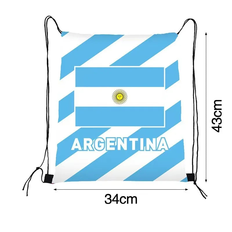 International Football Flag Drawstring Bag