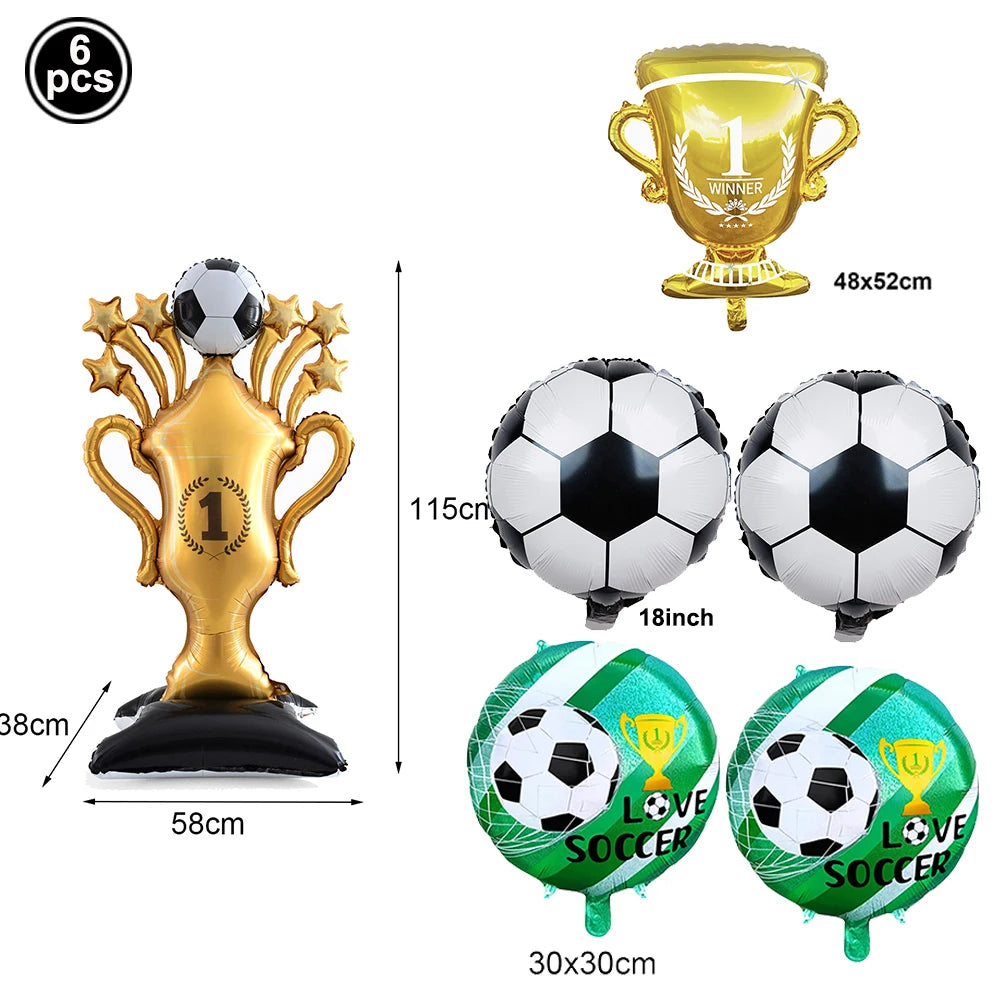 Giant Standing Football Trophy Foil Balloon – Champions Cup Party Decoration (UAE)