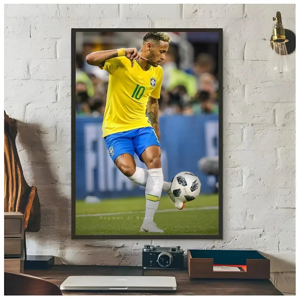 Neymar Jr. Football Icon Poster