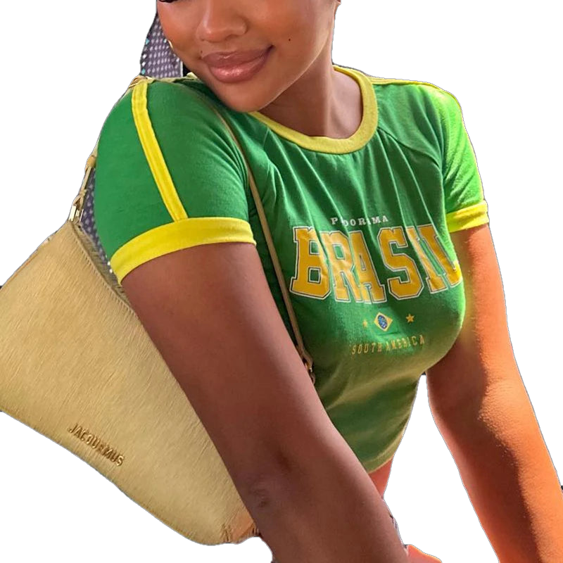 Women's Brazil Green Crop Top