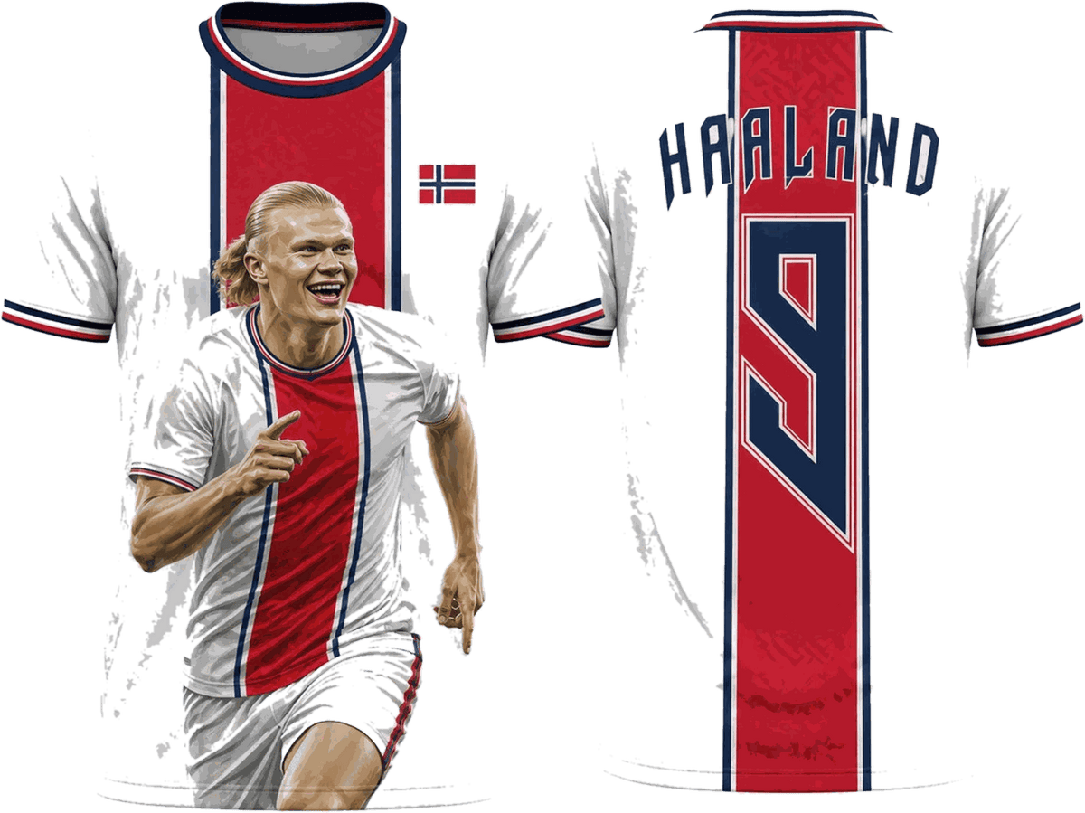 Kids Erling Haaland Football Fan T-Shirt – Ages 2–13