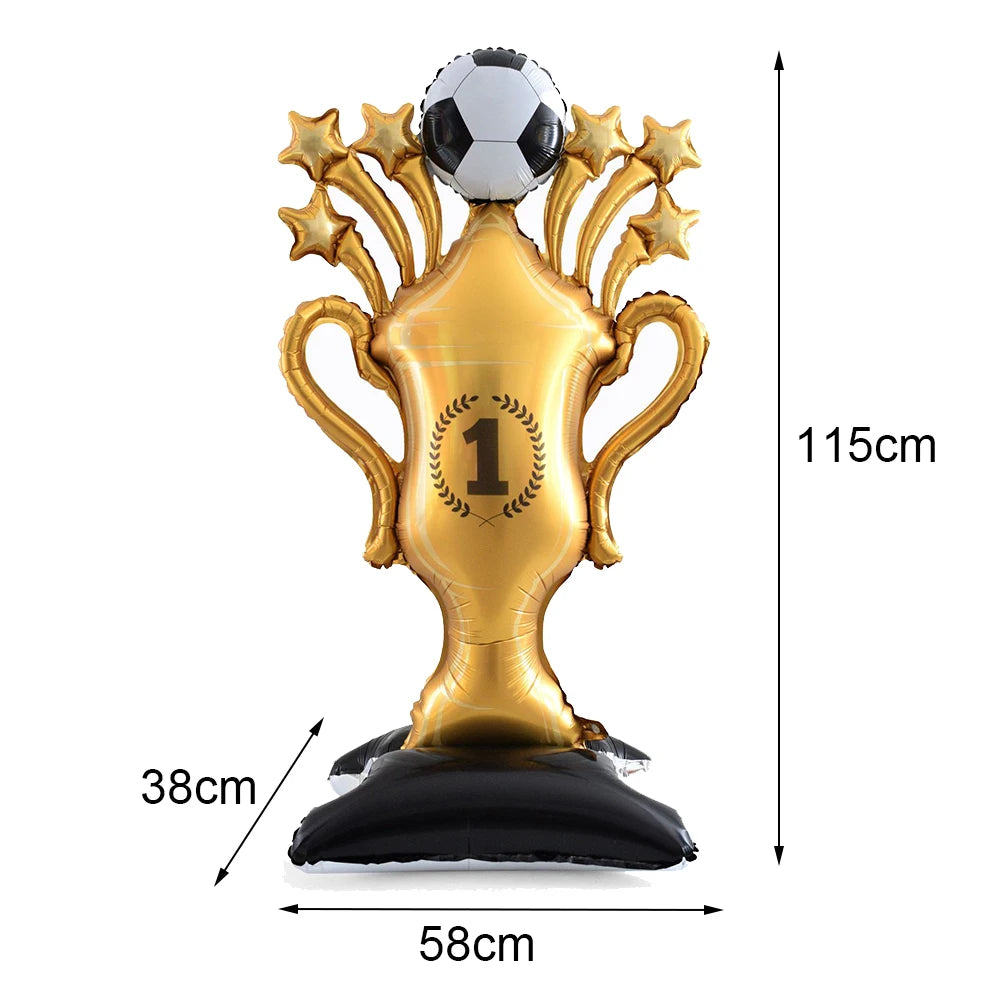 Giant Standing Football Trophy Foil Balloon – Champions Cup Party Decoration (UAE)