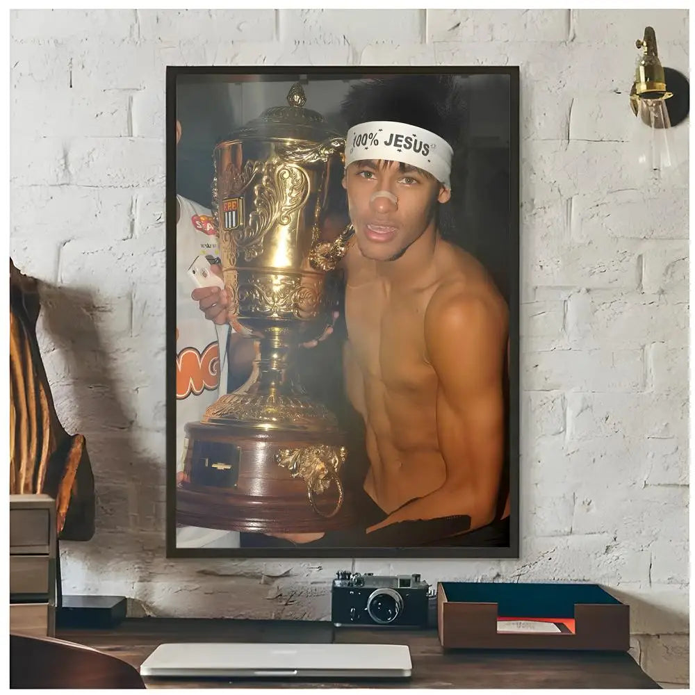 Neymar Jr. Football Icon Poster