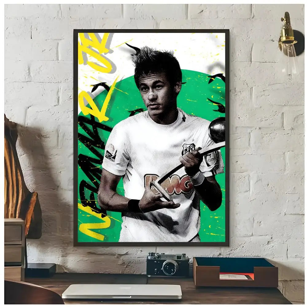 Neymar Jr. Football Icon Poster