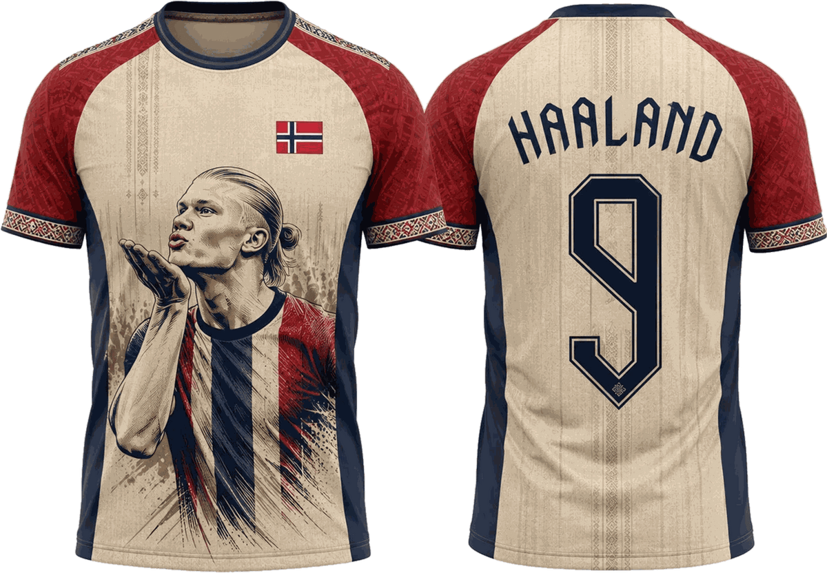 Kids Erling Haaland Football Fan T-Shirt – Ages 2–13