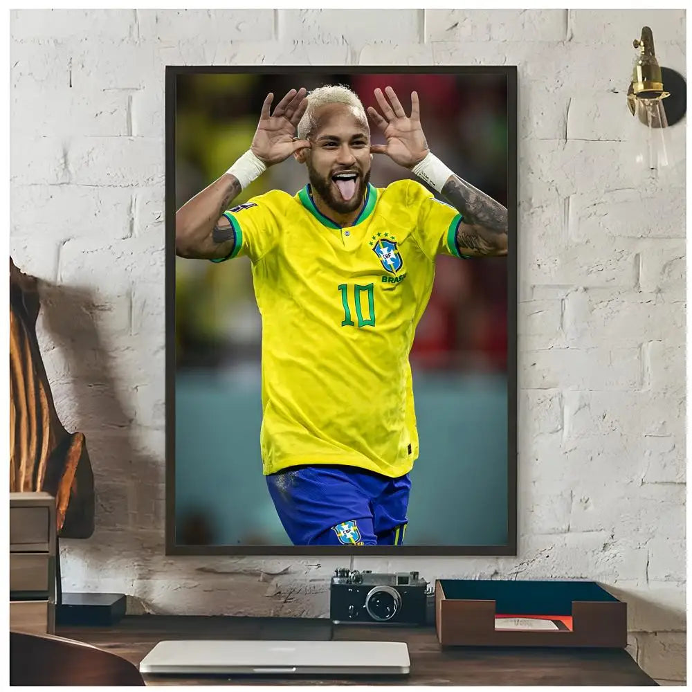 Neymar Jr. Football Icon Poster