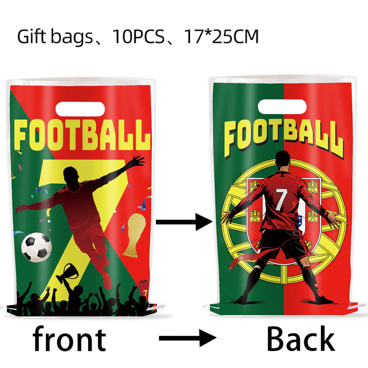 Ronaldo CR7 Football Party Set – Plates, Cups, Balloons, Banner & Backdrop