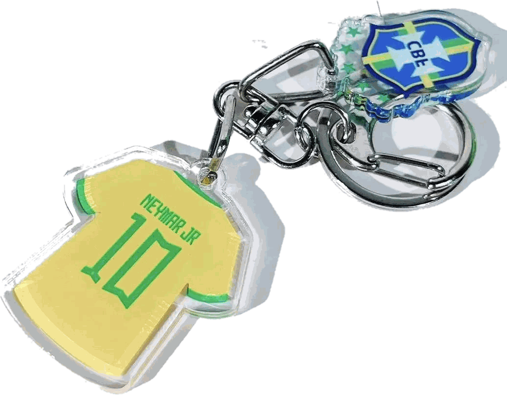 Lionel Messi & Cristiano Ronaldo Brazil Keychain