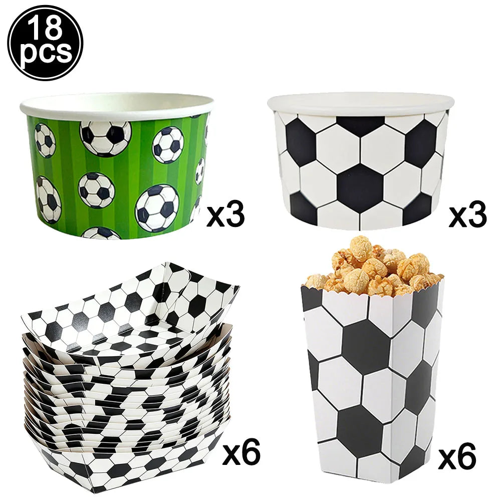 Football Party Decoration Set – Balloons, Tablecloths, Straws & Party Bags
