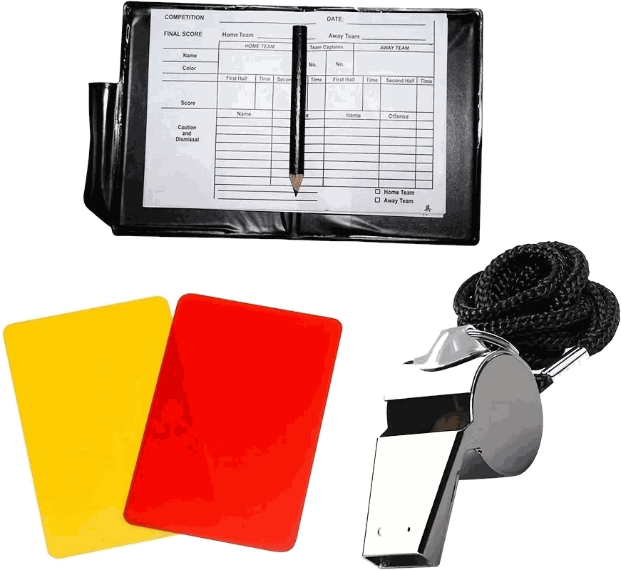 Referee Coach Whistle & Card Set