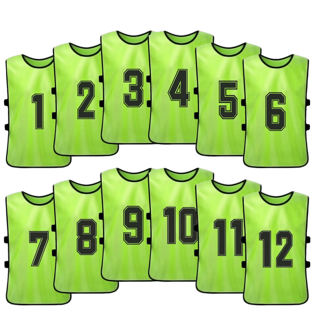 Numbered Football Training Bibs – 6 & 12 Piece Sets