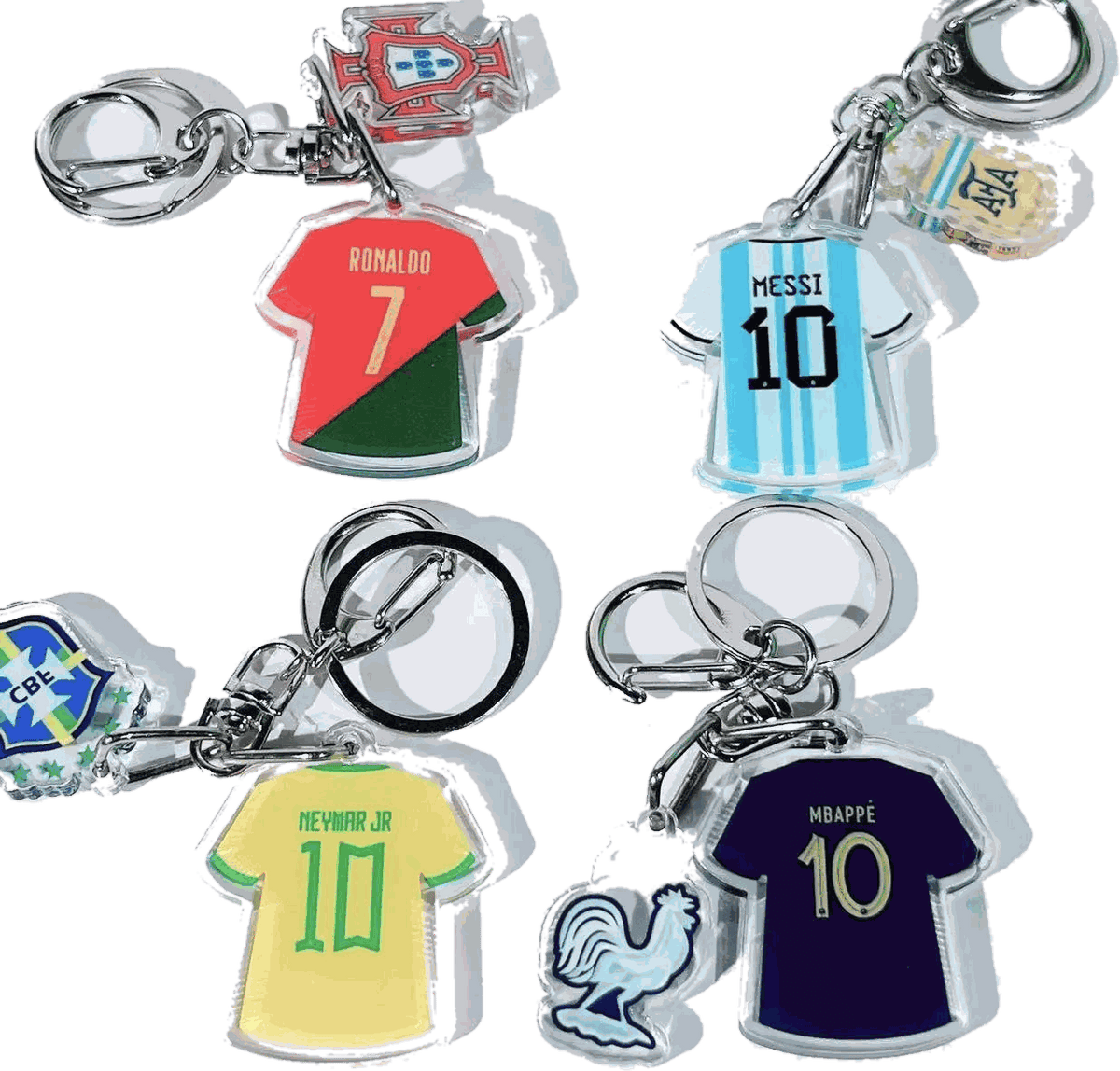 Lionel Messi & Cristiano Ronaldo Brazil Keychain
