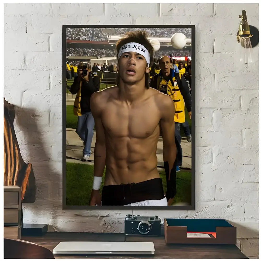Neymar Jr. Football Icon Poster
