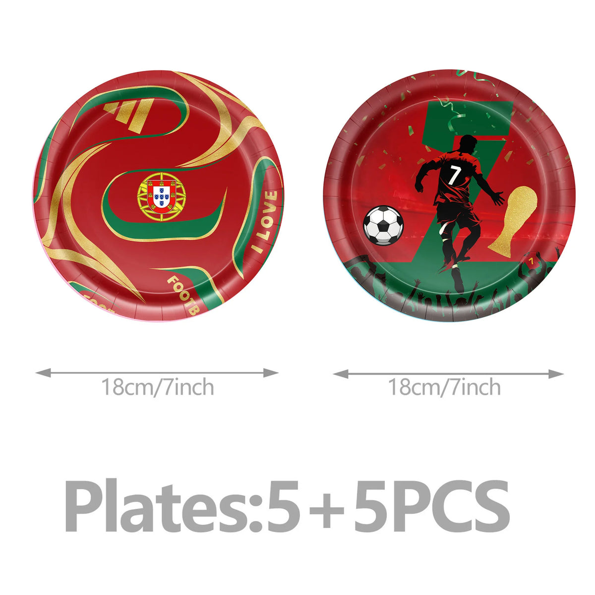 Ronaldo CR7 Football Party Set – Plates, Cups, Balloons, Banner & Backdrop
