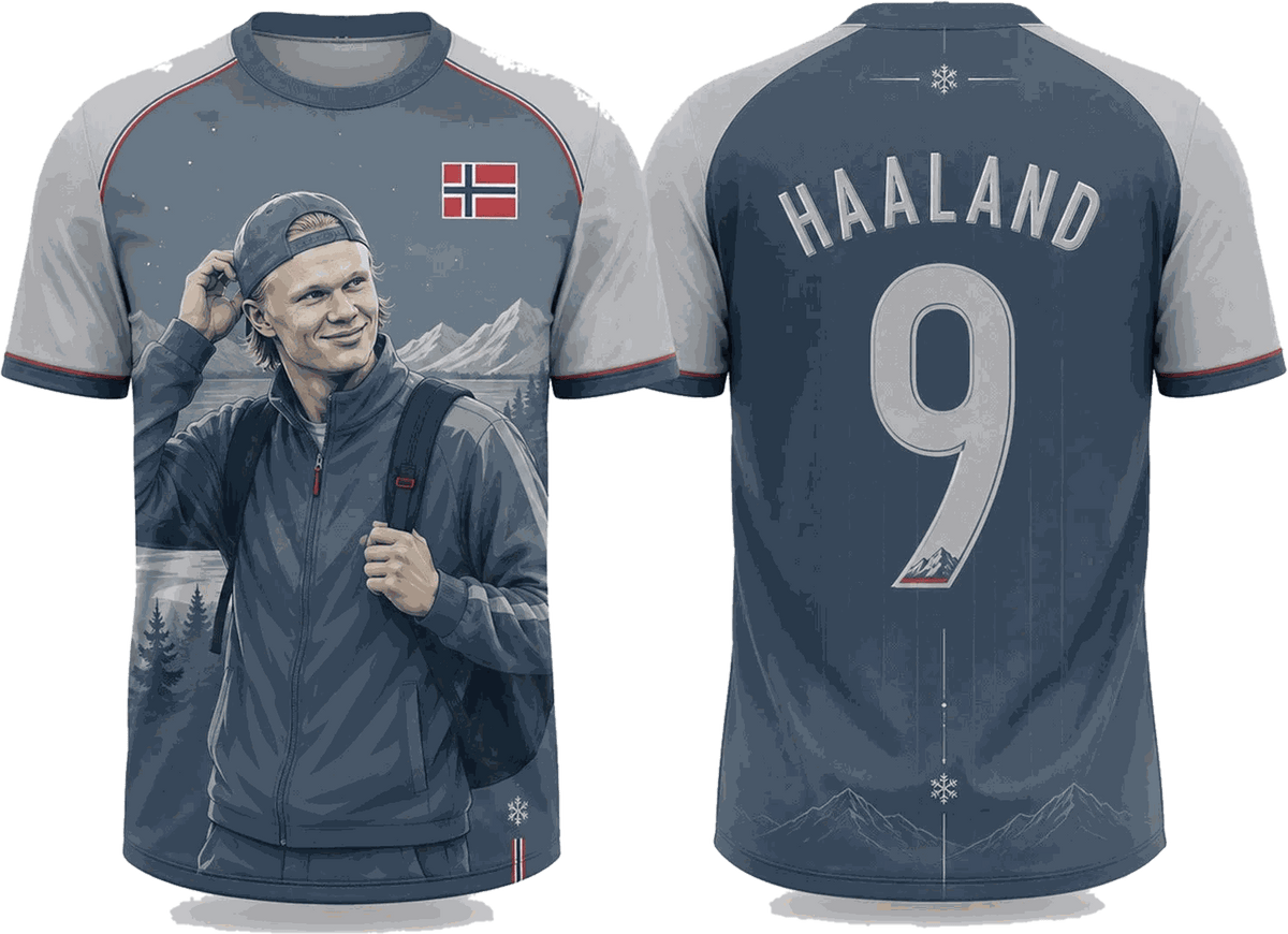 Kids Erling Haaland Football Fan T-Shirt – Ages 2–13