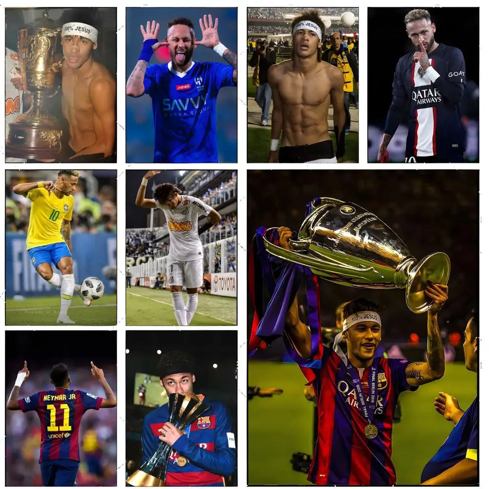 Neymar Jr. Football Icon Poster